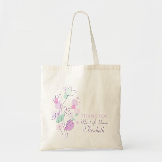 Tote Bag Domestique moderne graphique de mariage de fleur (Devant)