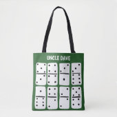 Tote Bag Dominos blancs sur Vert Personnalisé (Devant)