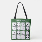 Tote Bag Dominos blancs sur Vert Personnalisé (Dos)