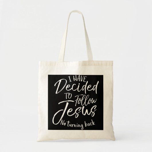 Tote Bag Don de baptême J'ai décidé de suivre Jésus Pas de (Devant)