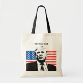 Tote Bag Donald Trump American Flag Ajouter un texte (Devant)