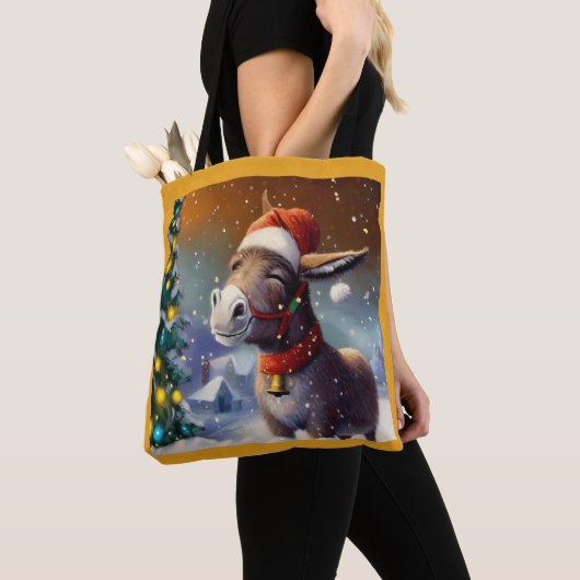 Tote Bag Donkey de Noël 1 (De près)