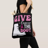 Tote Bag donner le cancer de la botte conscience du cancer (De près)