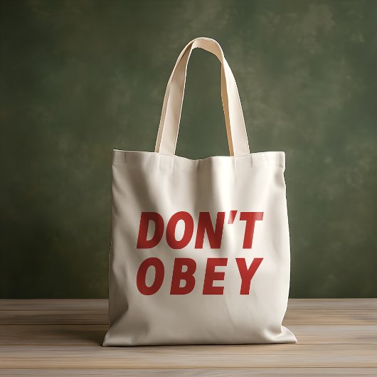 Tote Bag Don't Obey Portland Frog Protest