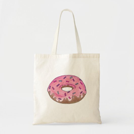 Tote Bag Donut aux fraises roses avec arrosage Fourre-tout (Devant)