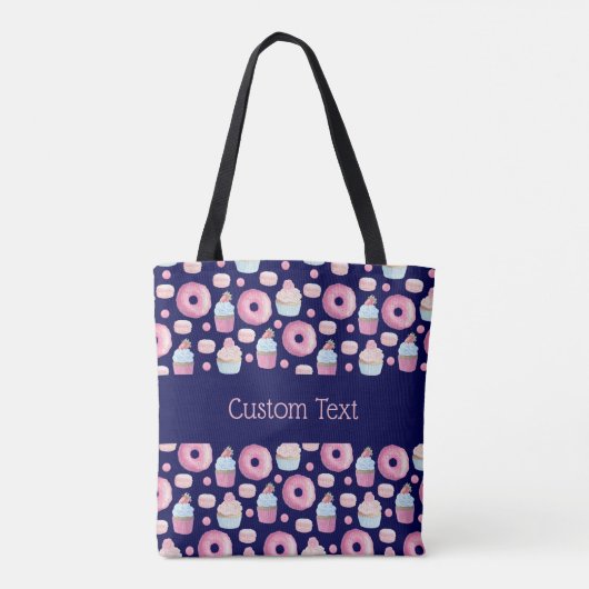 Tote Bag Donuts, cupcakes et macarons (Dos)
