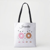 Tote Bag Donuts dansants blancs (Devant)