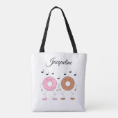 Tote Bag Donuts dansants blancs (Dos)
