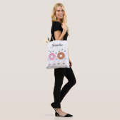 Tote Bag Donuts dansants blancs (Sur le modèle)