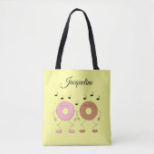 Tote Bag Donuts dansants Jaune clair (Devant)