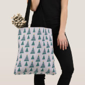 Tote Bag Doodle d'arbres mignons rose vert (De près)
