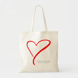 Tote Bag Doodle de coeur rouge