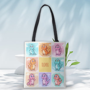 Tote Bag Doodle de dragon coloré mignon
