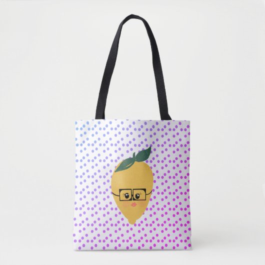 Tote Bag Doodle Dessiné à la Main de Citron d'Été (Devant)