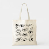 Tote Bag Doodle eye, motif créatif sans couture. (Dos)