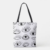 Tote Bag Doodle eye, motif créatif sans couture. (Dos)