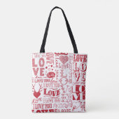 Tote Bag Doodles d'amour dessinés à la main  (Dos)