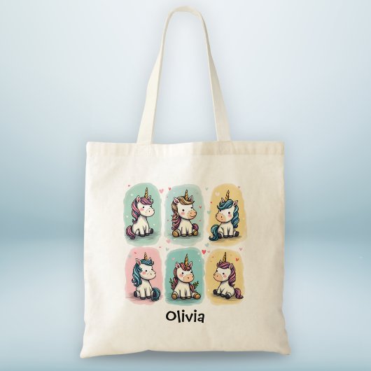 Tote Bag Doodles de licorne mignons
