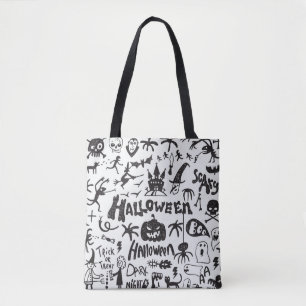 Tote Bag Doodles de monstre d'Halloween amusant