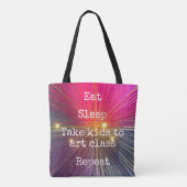 Tote Bag Dormir Chaud Rose Emmène Les Enfants À L'Art Class (Dos)