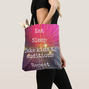 Tote Bag Dormir Chaud Rose Emmène Les Enfants Aux Auditions