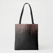 Tote Bag Dory Rose Noire Gold Sparkly Glitter Fringe (Devant)
