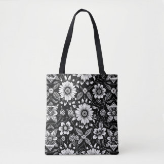 Tote Bag Dose de marguerite N&B 