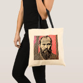 Tote Bag Dostoevsky dans le style d'illusion optique BAUHAU (Devant (produit))