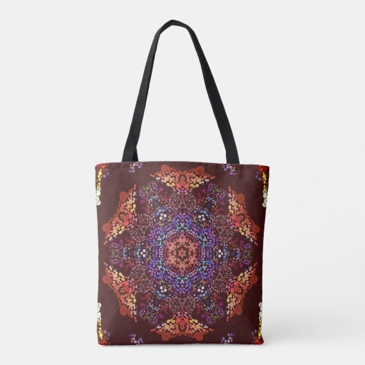 Tote Bag Dot Mandala Bleu orange et violet (Dos)