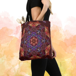 Tote Bag Dot Mandala Bleu orange et violet