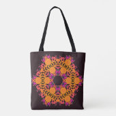 Tote Bag Dot Mandala Fleur orange et rose (Dos)