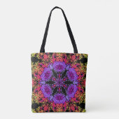 Tote Bag Dot Mandala Fleur violet orange et jaune (Dos)