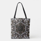 Tote Bag Dot Mandala Flower Brown et blanc (Dos)