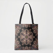 Tote Bag Dot Mandala Flower Brown et gris (Devant)