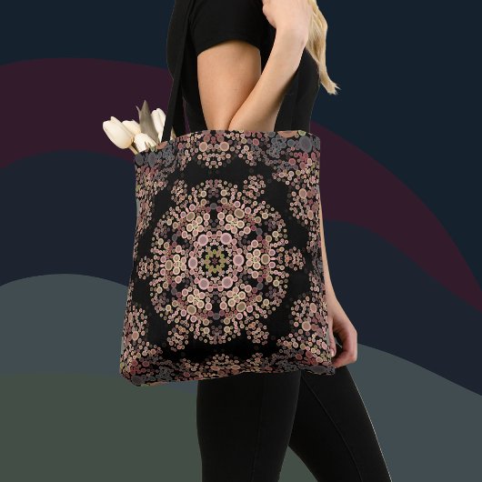 Tote Bag Dot Mandala Flower Brown et gris