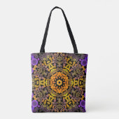 Tote Bag Dot Mandala Flower Jaune et violet (Dos)