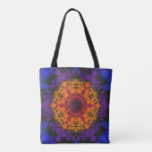 Tote Bag Dot Mandala Flower jaune violet et bleu (Dos)