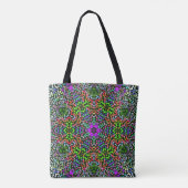 Tote Bag Dot Mandala Flower vert violet et orange (Dos)