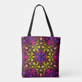 Tote Bag Dot Mandala Flower violet et jaune (Dos)