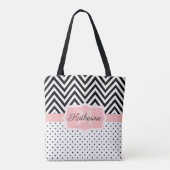 Tote Bag Dots mignons et Chevron (Dos)