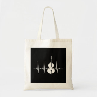 Tote Bag Double Bass Heartbeat Funny Jazz Day Music Infos