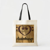 Tote Bag Double Basse Clef Heart Autoharp (Devant)