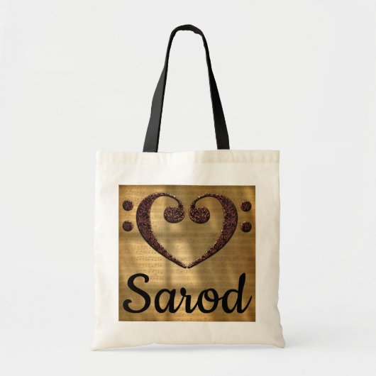 Tote Bag Double Basse Clef Heart Sarod (Devant)