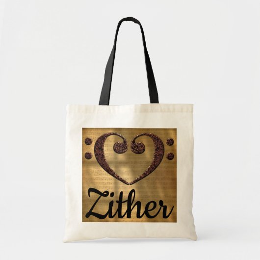 Tote Bag Double basse Clef Heart Zththththththare (Devant)