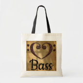 Tote Bag Double basse de coeur de clef basse (Devant)