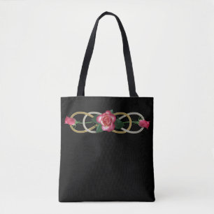 Tote Bag Double Infinity ROSES or argent