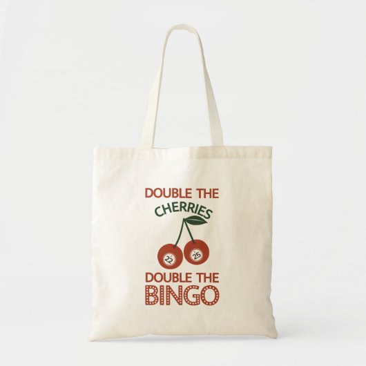 Tote Bag Double les cerises Double le bingo (Devant)