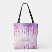 Tote Bag Double Parties scintillant rose et pourpre Éperche (Dos)