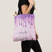Tote Bag Double Parties scintillant rose et pourpre Éperche (De près)