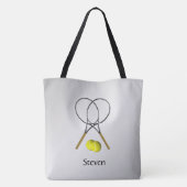 Tote Bag Double Tennis Sport Thème Personnel (Dos)